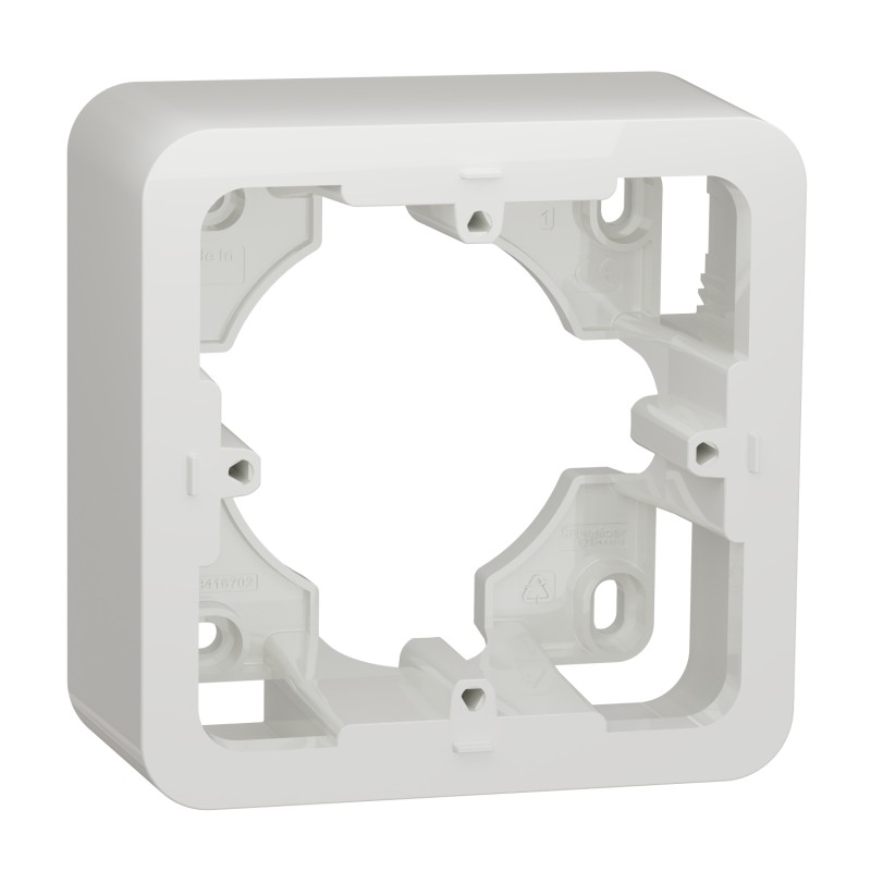 1 pcs - Schneider Electric Unica White ABS Back Box, IEC, Surface Mount Mount, 1 Gangs, 87 x 87 x 40mm