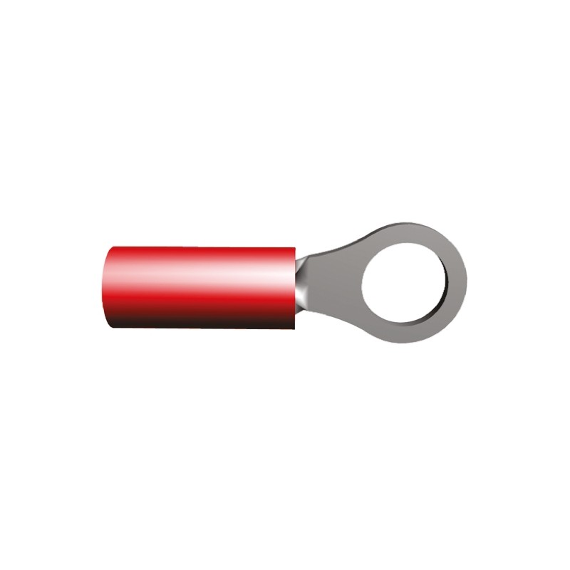 1 Pack of 15000 - TE Connectivity, PIDG Insulated Ring Terminal, M5 Stud Size, 0.26mm² to 1.65mm² Wire Size, Red
