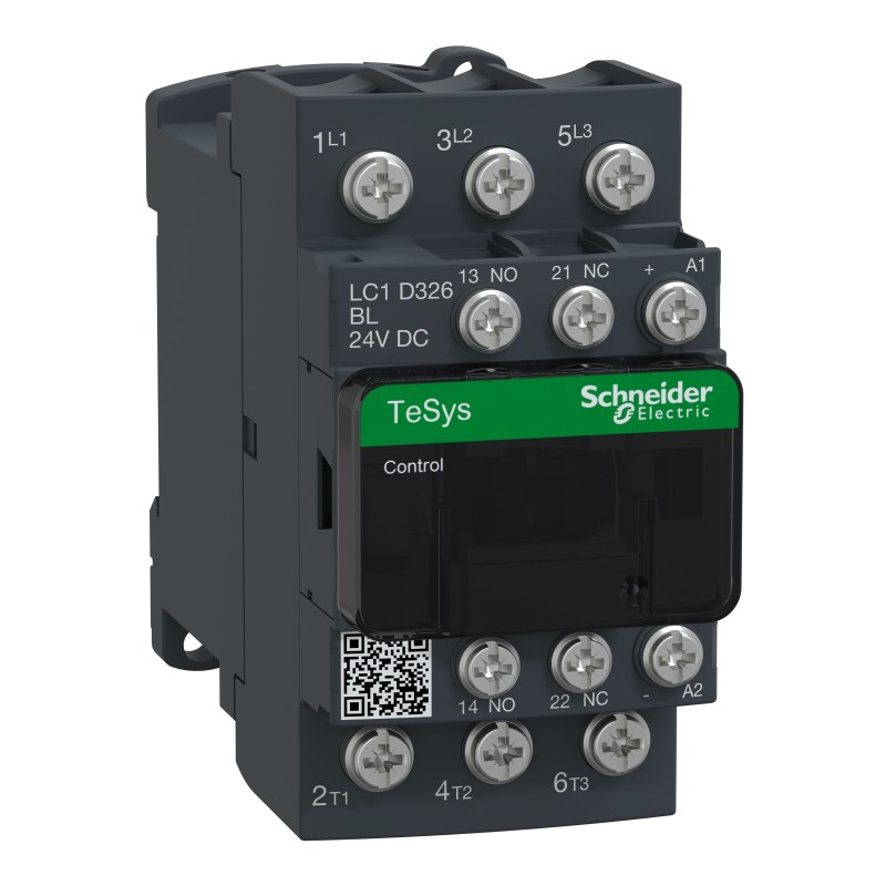 1 pcs - Schneider Electric LC1D Series Contactor, 24 V dc Coil, 3-Pole, 32 A, 15 kW, 3NO, 300 V dc, 690 V ac