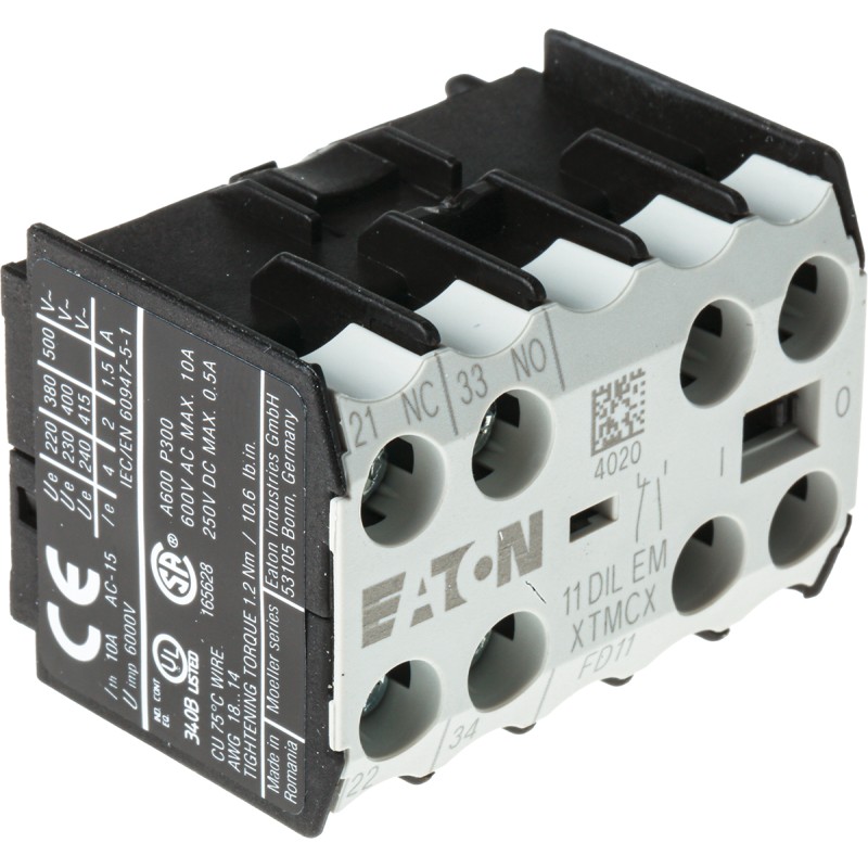 1 pcs - Eaton Auxiliary Contact, 2 Contact, 1NC + 1NO, Front Mount