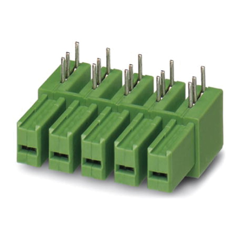 50 pcs - Phoenix Contact 7.62mm Pitch 4 Way Right Angle Pluggable Terminal Block, Inverted Header, Through Hole, Solder