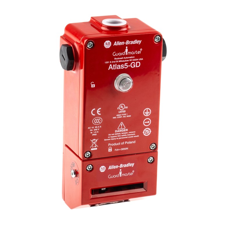 1 pcs - Allen Bradley Guardmaster 440G-L Series Solenoid Interlock Switch, Power to Unlock, 24V ac/dc, Actuator Included