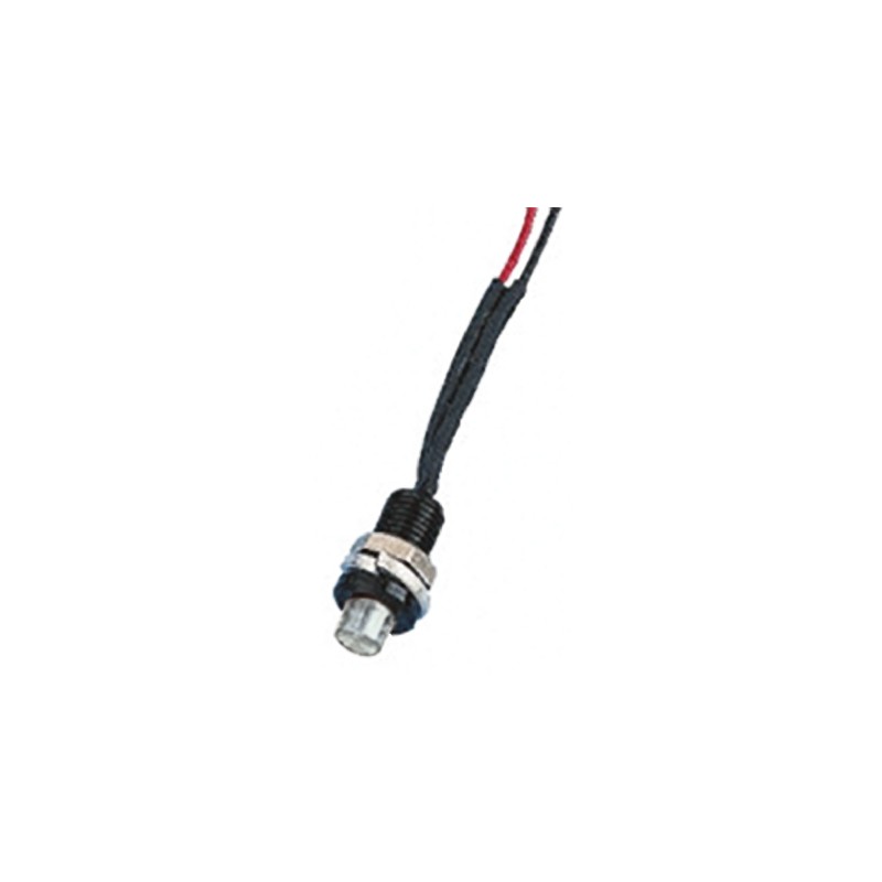 1 pcs - Oxley White Panel Mount Indicator, 24V ac, 6.4mm Mounting Hole Size, Lead Wires Termination, IP66