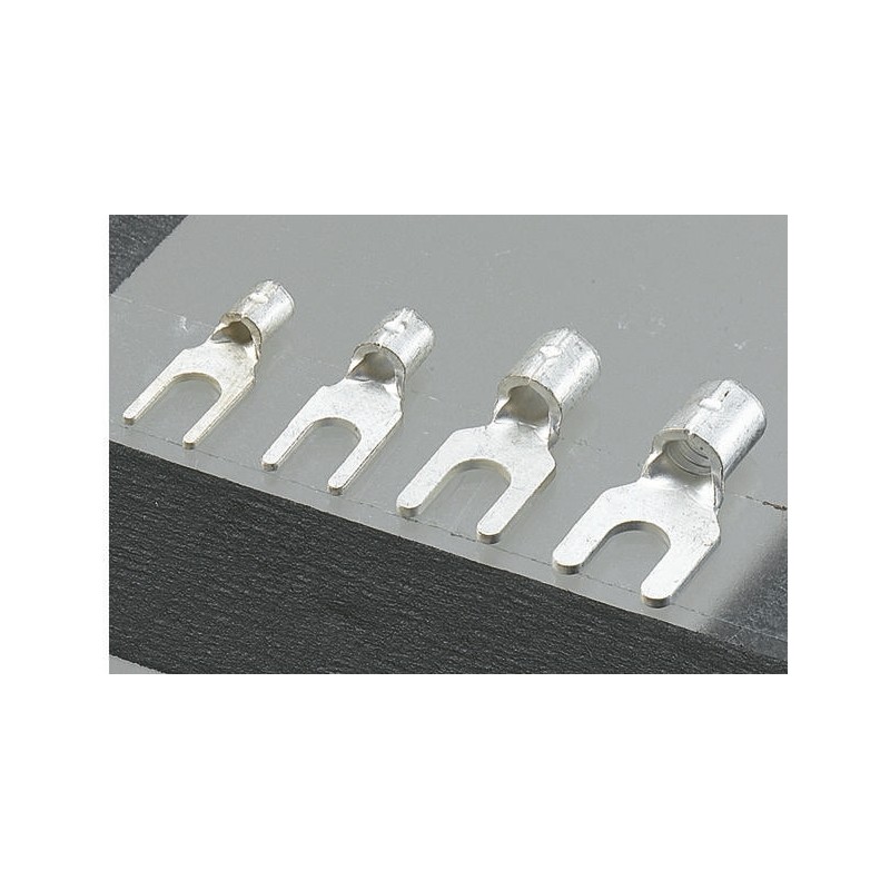 1 Pack of 20 - Nichifu, 2Y Uninsulated Crimp Spade Connector, 1mm² to 2.6mm², 16AWG to 14AWG, 8 Stud Size