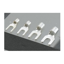 1 Pack of 20 - Nichifu, 1.25Y Uninsulated Crimp Spade Connector, 0.25mm² to 1.65mm², 22AWG to 16AWG, 4 Stud Size