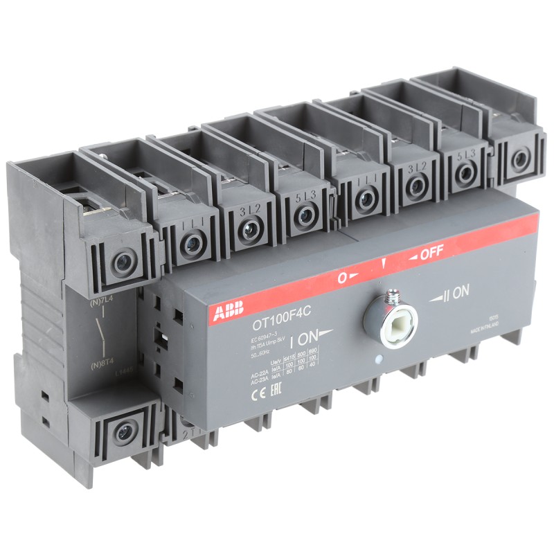 1 pcs - ABB 4P Pole DIN Rail Isolator Switch - 100A Maximum Current