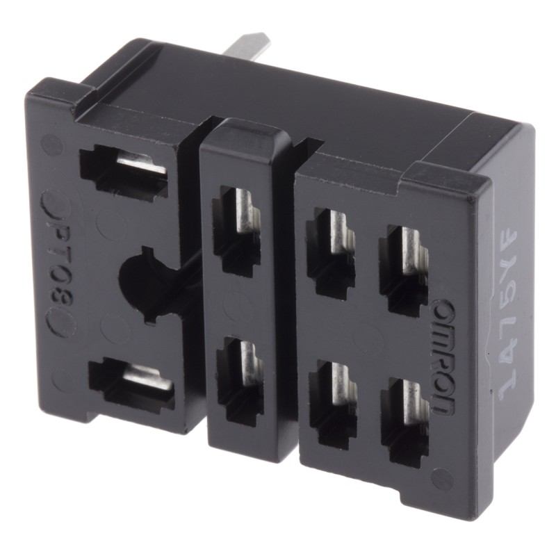 1 pcs - Omron 8 Pin 110V ac DIN Rail Relay Socket, for use with LY1-0, LY2-0, LY2Z-0