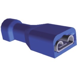 1 Pack of 2200 - TE Connectivity Ultra-Fast .187 Blue Insulated Female Spade Connector, Receptacle, 4.75 x 0.81mm Tab Size, 1.3m