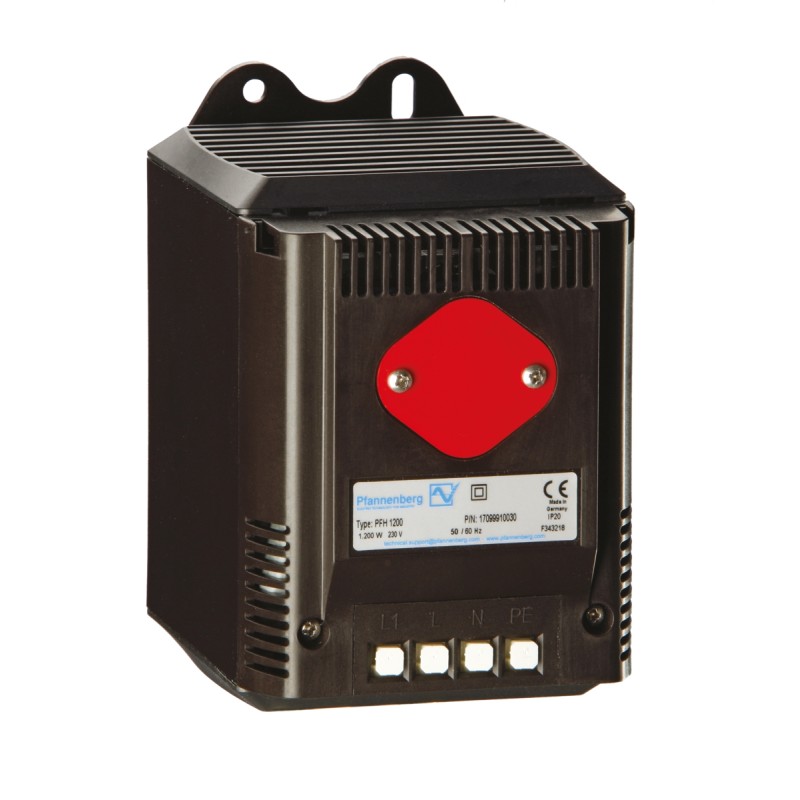 1 pcs - Pfannenberg Enclosure Heater, 230V ac, 1200W Output, 1215W Input, +55°C, 142mm x 88mm x 126mm