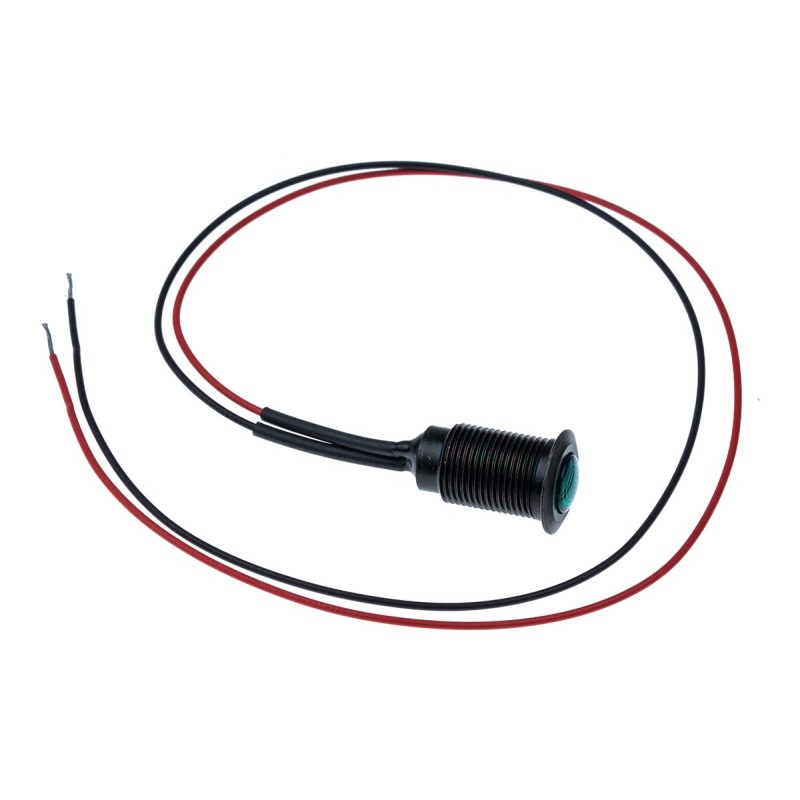 1 pcs - Oxley Green Panel Mount Indicator, 230V ac, 10.2mm Mounting Hole Size, Lead Wires Termination, IP66