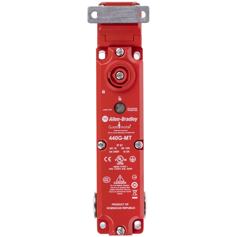 1 pcs - Allen Bradley Guardmaster 440G-MT Series Solenoid Interlock Switch, Power to Unlock, 24V ac/dc, Actuator Included