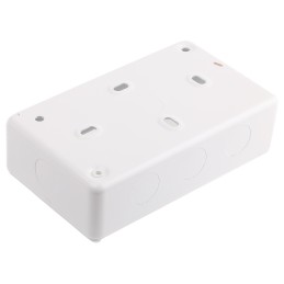 1 pcs - MK Electric Metalclad White Steel Back Box, BS, IP20, 2 Gangs, 147 x 86 x 38mm