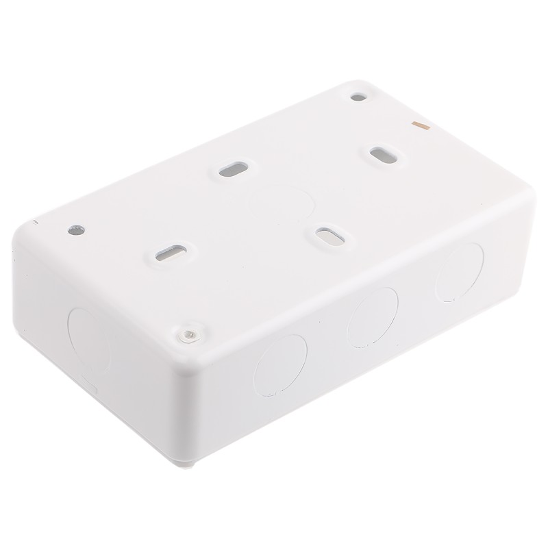 1 pcs - MK Electric Metalclad White Steel Back Box, BS, IP20, 2 Gangs, 147 x 86 x 38mm