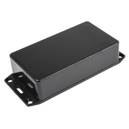 1 pcs - Hammond 1591 Series Black Flame Retardant ABS Enclosure, IP54, Flanged, Black Lid, 112 x 62 x 27mm