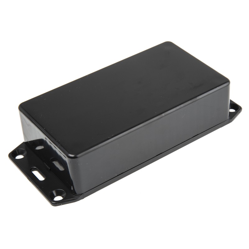 1 pcs - Hammond 1591 Series Black Flame Retardant ABS Enclosure, IP54, Flanged, Black Lid, 112 x 62 x 27mm