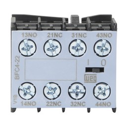 1 pcs - WEG Auxiliary Contact Block, 4 Contact, 2NC + 2NO, Front Mount