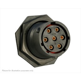 1 pcs - Souriau Circular Connector, 7 Contacts, Panel Mount, Plug, Female, IP68, IP69K, UTS Series