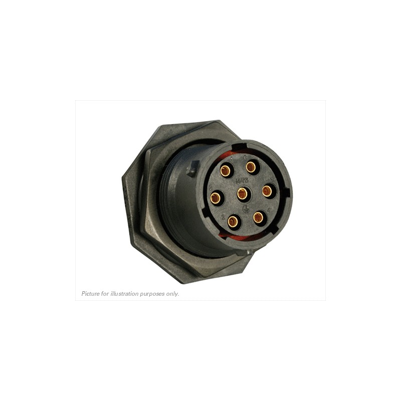 1 pcs - Souriau Circular Connector, 7 Contacts, Panel Mount, Plug, Female, IP68, IP69K, UTS Series