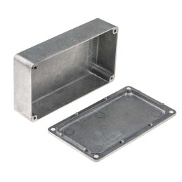 1 pcs - RS PRO Silver Die Cast Aluminium Enclosure, IP66, Silver Lid, 114.5 x 63.6 x 30.3mm