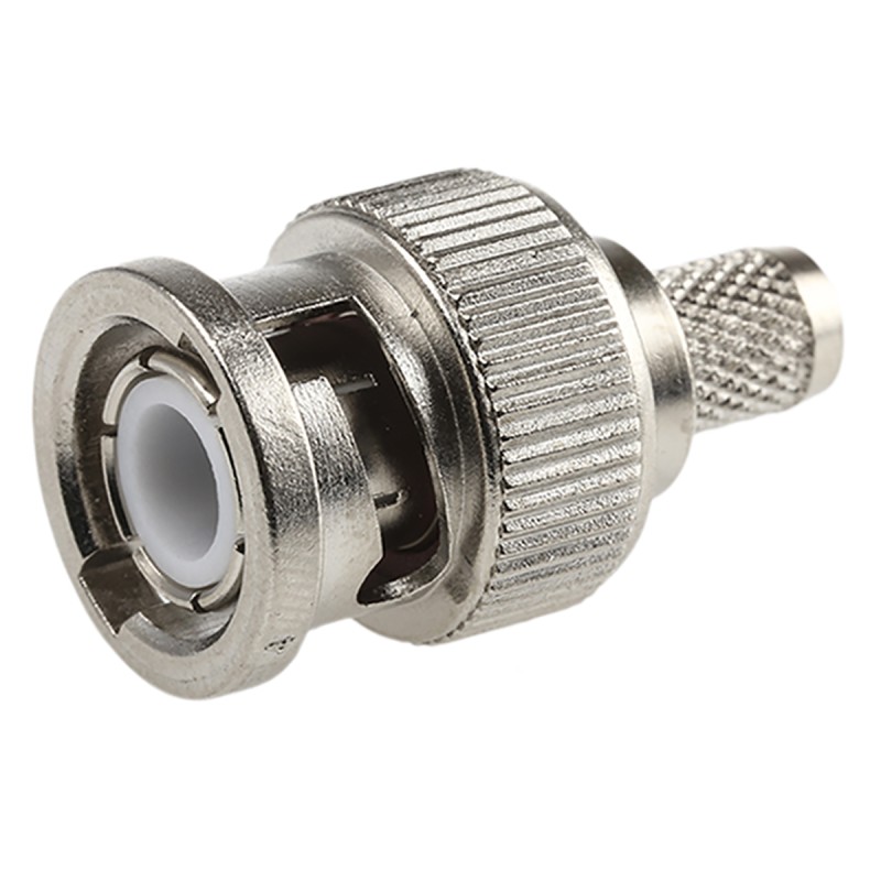 1 pcs - Telegartner, Plug Cable Mount BNC Connector, 50Ω, Crimp Termination, Straight Body