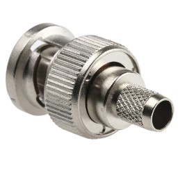 1 pcs - Telegartner, Plug Cable Mount BNC Connector, 50Ω, Crimp Termination, Straight Body