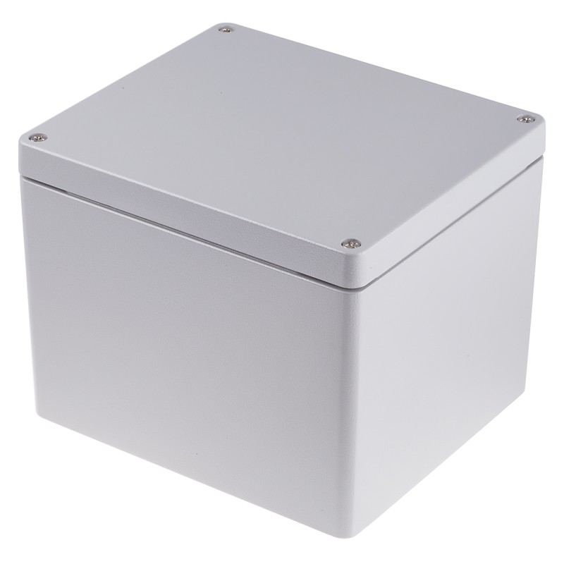 1 pcs - RS PRO Grey Die Cast Aluminium Enclosure, IP66, Grey Lid, 200 x 230 x 180mm