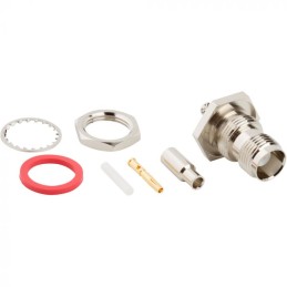 1 pcs - Amphenol RF, jack Bulkhead TNC Connector, Crimp Termination, Straight Body