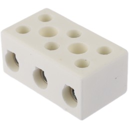 1 Pack of 5 - RS PRO Non-Fused Terminal Block, 3-Way, 76A, 6 AWG Wire, Screw Down Termination