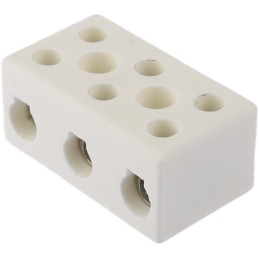 1 Pack of 5 - RS PRO Non-Fused Terminal Block, 3-Way, 76A, 6 AWG Wire, Screw Down Termination