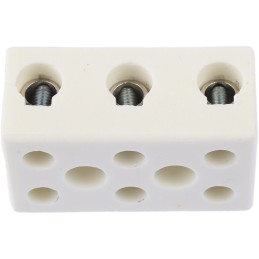 1 Pack of 5 - RS PRO Non-Fused Terminal Block, 3-Way, 76A, 6 AWG Wire, Screw Down Termination
