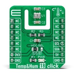 1 Box of 1 - MikroElektronika Temp & Hum 18 Click Temperature & Humidity Sensor Add On Board for HS3003 MikroBUS