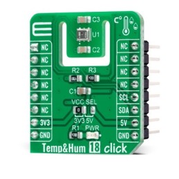 1 Box of 1 - MikroElektronika Temp & Hum 18 Click Temperature & Humidity Sensor Add On Board for HS3003 MikroBUS