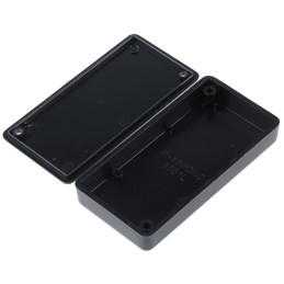 1 pcs - Hammond 1551 Series Black ABS Enclosure, IP54, Flanged, Black Lid, 80 x 40 x 15mm