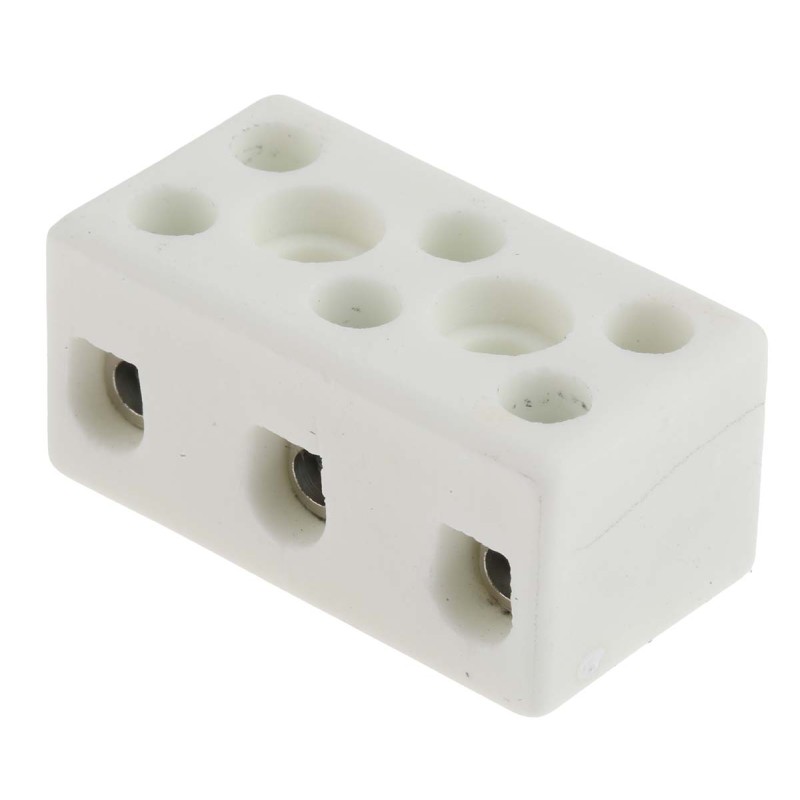1 Pack of 5 - RS PRO Non-Fused Terminal Block, 3-Way, 32A, 12 AWG Wire, Screw Down Termination