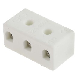 1 Pack of 5 - RS PRO Non-Fused Terminal Block, 3-Way, 32A, 12 AWG Wire, Screw Down Termination