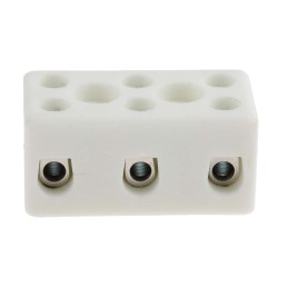 1 Pack of 5 - RS PRO Non-Fused Terminal Block, 3-Way, 32A, 12 AWG Wire, Screw Down Termination