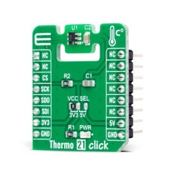 1 Box of 1 - MikroElektronika Thermo 21 Click Temperature Sensor Add On Board for ADT7301 MikroBUS