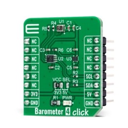 1 Box of 1 - MikroElektronika Barometer 4 Click Barometric Pressure Sensor, Temperature Sensor Add On Board for ICP-10111 MikroB