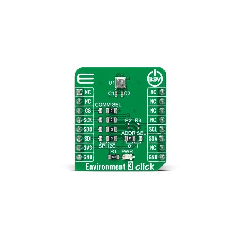 1 Box of 1 - MikroElektronika Environment 3 Click Humidity Sensor, Pressure Sensor, Temperature Sensor Add On Board for BME688