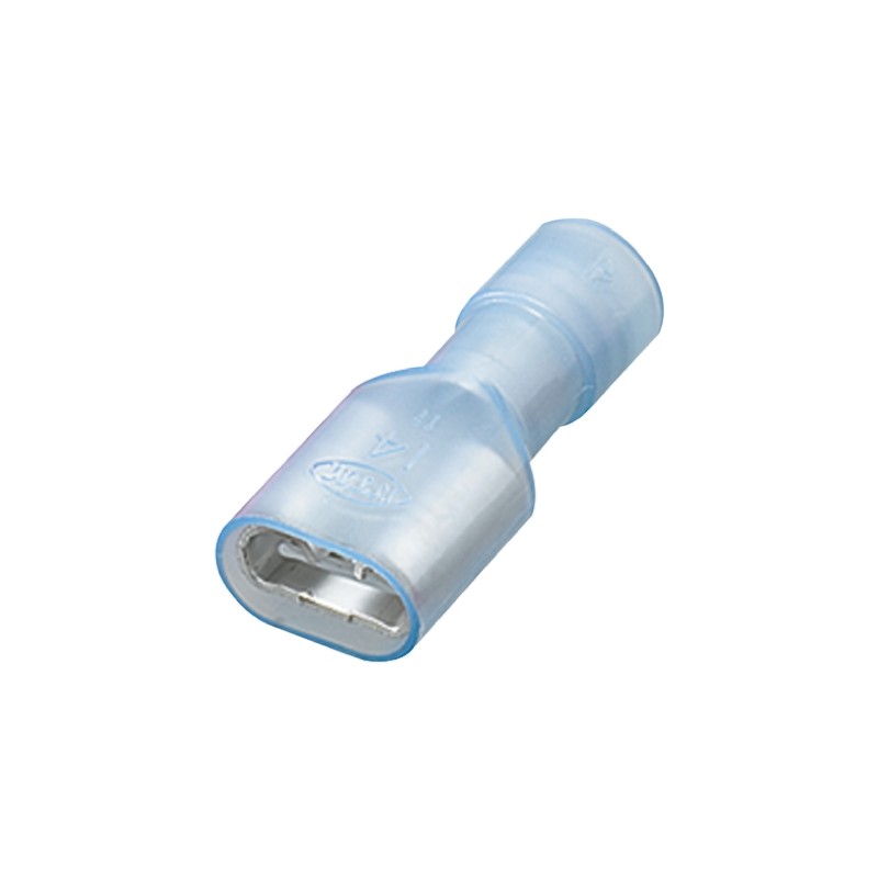 1 Pack of 5 - Nichifu TMEDN Blue Insulated Male Spade Connector, Receptacle, 0.25 x 0.032in Tab Size, 2mm² to 2mm²