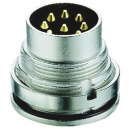 50 pcs - Lumberg Circular Connector, 8 Contacts, Rear Mount, M16 Connector, Plug, Male, IP68, 03 Series