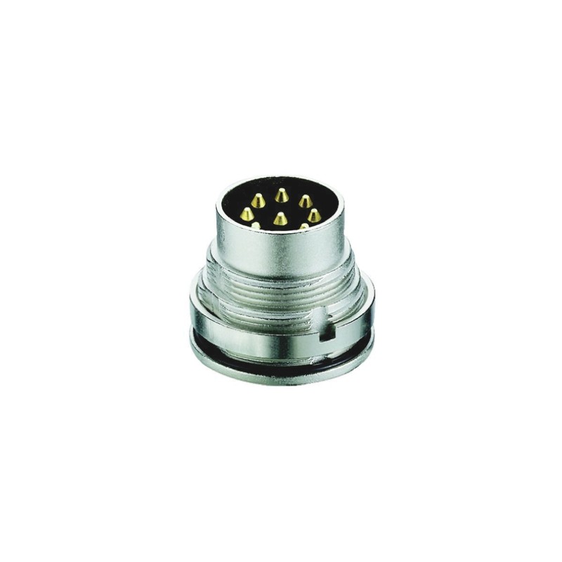 50 pcs - Lumberg Circular Connector, 8 Contacts, Rear Mount, M16 Connector, Plug, Male, IP68, 03 Series