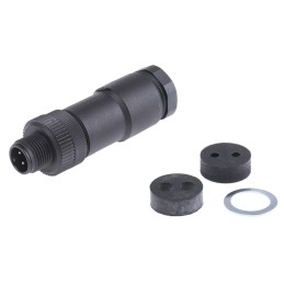 50 pcs - Binder Circular Connector, 4 Contacts, Cable Mount, M12 Connector, Plug, Male, IP67, 713 Series