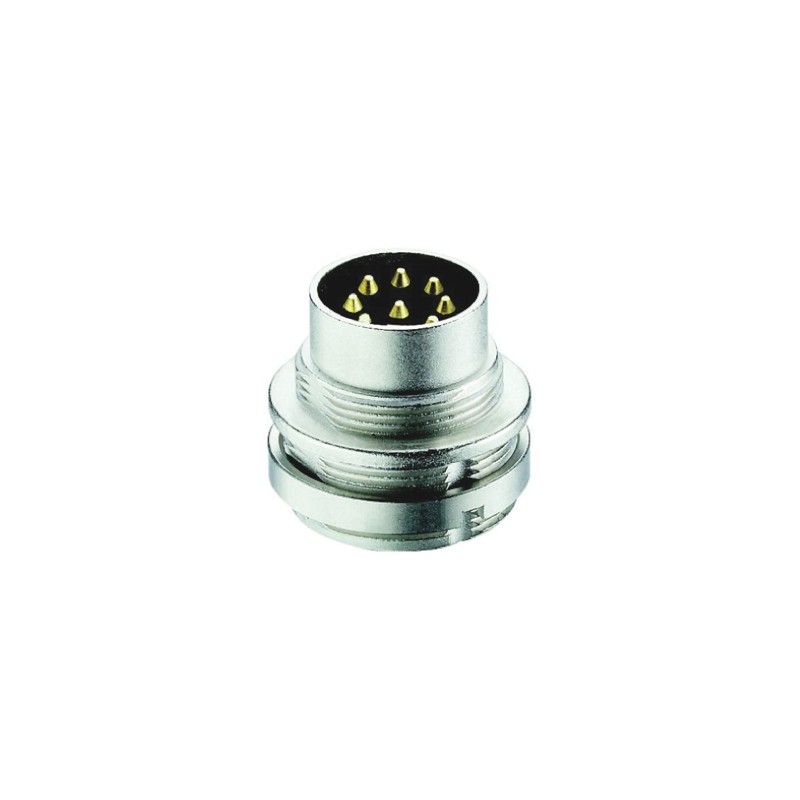50 pcs - Lumberg Circular Connector, 8 Contacts, Front Mount, M16 Connector, Plug, Male, IP68, 03 Series