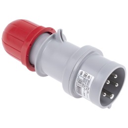 1 pcs - Scame IP44 Red Cable Mount 3P + N + E Industrial Power Plug, Rated At 16A, 415 V