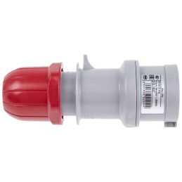 1 pcs - Scame IP44 Red Cable Mount 3P + N + E Industrial Power Plug, Rated At 16A, 415 V