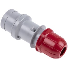 1 pcs - Scame IP44 Red Cable Mount 3P + N + E Industrial Power Plug, Rated At 16A, 415 V