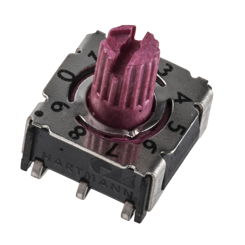 5 pcs - Hartmann 10 Way Surface Mount DIP Switch, Spindle Actuator