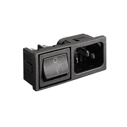 1 pcs - Bulgin C14 Horizontal Panel Mount IEC Connector Male, 10A