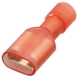 1 Pack of 5 - Nichifu TMEDN Red Insulated Male Spade Connector, Receptacle, 0.25 x 0.032in Tab Size, 0.75mm² to 1.25mm²